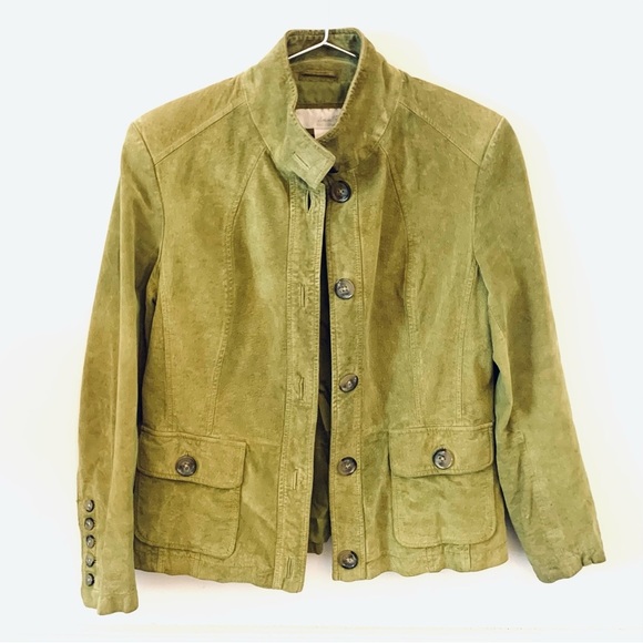 MARSHALL FIELDS
Genuine Suede Leather Button Jacket, oak/moss green - Picture 3 of 7